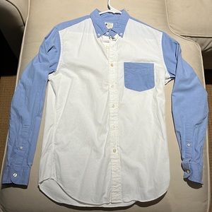 Jcrew white and blue button down